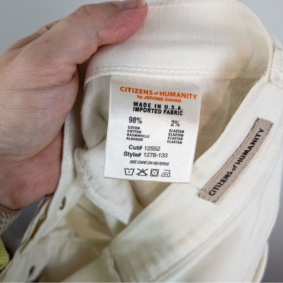 Citizens of Humanity Ava Low Rise Straight Leg Jeans in Santorini Size 25 White - Picture 13 of 14